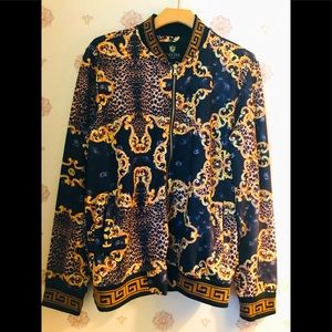 Men’s Pavini elaborate print zip front jacket, size M